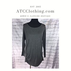 A1 Twenty Second Long Sleeve Gray Tunic Top